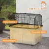 PawHut Hamster Cage, Gerbil Cage 2 Tier with Wheels, Deep Bottom, Ramp, Food Dish, Water Bottle, for Dwarf, Syrian, 57 x 43 x 57cm - Black