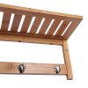 HOMCOM Wall Mounted Coat Clothes Hat Hanger 4 Hooks Rack Stand with Rail & Storage Shelf for Hallway Entryway Bedroom Bathroom