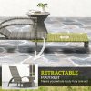 Outsunny PE Rattan Sun Lounger, Garden Lounger with 4-Level Adjustable Backrest, Outdoor Sunbed with Retractable Footrest for Balcony, Beach, Patio, Mixed-grey
