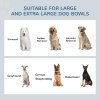 PawHut Raised Dog Bowls, Dog Feeding Station with Slow Feeder Mat, Storage Cabinet, 3 Stainless Steel Bowls, Semi-Auto Dispenser Function, for Large, Extra Large Breeds, White