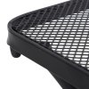 Outsunny 45cm Square Garden Table, Outdoor Metal Bistro Side Desk with Mesh Top, Black