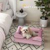 PawHut Dog Sofa Pet Couch Cat Chair with Removable Backrest, Soft Cushion, Washable Cover, for Small and Medium Sized Dogs, Pink