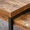 HOMCOM Coffee Tables Set of 2, Industrial Nest of Tables with Metal Frame for Living Room Bedroom