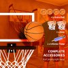 SPORTNOW Double-Shot Basketball Arcade Game, Foldable Indoor Basketball Game with 8 Modes, Electronic Scoreboard, Sound Effects, 4 Basketballs