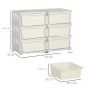 HOMCOM Kids Storage Units with 6 Drawers 3 Tier Chest Vertical Dresser Tower Toy Organiser for Nursery Playroom Kindergarten Cream