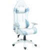 HOMCOM Gaming Chair, Racing Gamer Chair, Reclining Faux Leather Computer Chair with Headrest, Lumber Support, 3D Armrests, Adjustable Height, Swivel Wheels for Home Office, Light Blue