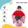 HOMCOM Children's Armchairs Toddler Chair Sofa Single Seater Childrens Armrest w/ Footstool - Pink