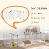 PawHut Pet Playpen, DIY Small Animal Cage, 18 Panels Portable Metal Fence, for Guinea Pigs, Hedgehogs, 175 x 70 x 45cm - White
