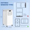 HOMCOM 8000 BTU Air Conditioning Unit, 2.3KW 3-in-1 Portable Air Conditioner, Dehumidifier, Cooling Fan with Remote Control, Digital Display, 2 Speeds, 24H Timer, Window Venting Kit, 18m²