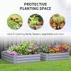 Outsunny Set of 2 291L Raised Garden Bed, Elevated Planter Box with Galvanised Steel Frame for Growing Flowers, Herbs, 100 x 100 x 30 cm, Grey