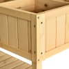 Outsunny Wooden Herb Planter with 8 Pocket, Raised Bed Container Garden Planter Boxes, 110L x 46W x 76Hcm, Natural