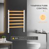 HOMCOM Electric Towel Warmer, 6 Bar Aluminum Heated Towel Rail, Wall Mounted & Free Standing Towel Drying Rack for Bathroom, Plug-in, Silver