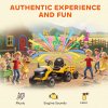 AIYAPLAY Ride on Tractor with Trailer, 12V Electric Vehicle with Remote Control, Ride on Car for Kids with Music, Shifter, Start-Up Sound for Ages 3-8 Years, Yellow