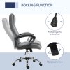 Vinsetto Office Chair, Linen-Feel Fabric Swivel Computer Desk Chair with Adjustable Height and Tilt Function for Home Study Bedroom, Dark Grey