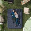 Outsunny King Size Air Bed with 2 Pillows, Hand Pump, Inflatable Mattress with Flocked Surface for Guest, Camping, Travel, 203 x 152 x 22cm