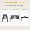 Outsunny 4 Piece Garden Furniture Set Outdoor Patio Sofa Set with Double Chair, Single Chairs and Glass Top Table for Terrace and Balcony