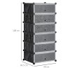 HOMCOM 6-Tier Shoe Rack Organiser, Stackable Storage Boxes with Doors, Shoe Storage Cabinet for Living Room, Entryway, Hallway, Black