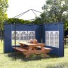 Outsunny Gazebo Side Panels with Window for 3x3(m) or 3x6m Gazebo Canopy, 2 Pack Sides Replacement, Blue
