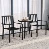 Outsunny 3 Piece Patio Bistro Set, Garden Dining Set with Plastic Top, 2 Stackable Chairs, Galvanised Steel Frame, Outdoor Dining Set for Balcony, Deck, Grey