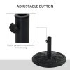 Outsunny 13kg Garden Parasol Base, Round HDPE Concrete Patio Umbrella Stand for 35mm / 38mm / 48mm Pole, Outdoor Sun Shade Parasol Weight Holder, Black