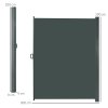 Outsunny Retractable Sun Side Awning Screen Fence Patio Garden Wall Balcony Screening Panel Outdoor Blind Privacy Divider (3x2M, Grey)