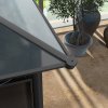 Outsunny 3 x 4m Hardtop Gazebo Canopy with Polycarbonate Roof, Permanent Pavilion Garden Gazebo with Curtains for Patio, Deck, Grey
