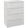HOMCOM High Gloss Chest of Drawers, Modern 4 Drawer Dresser with Soft Closing Mechanism for Bedroom, White