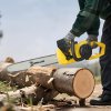 DURHAND Aluminium Chainsaw with Double Brake Protection and Blade Cover, 2000 W, 40 cm, for Wood, Trees and Branches, Yellow