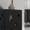 HOMCOM Steel Umbrella Stand, Square Umbrella Holder with 4 Hooks and Removable Drip Tray, Hollowed Umbrella Basket for Hallway