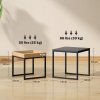 HOMCOM Nesting Coffee Table Set of 2, Modern Nest of Tables, Square Sofa Side Tables with Steel Frame for Living Room, Bedroom, Small Space, Black