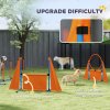 PawHut Dog Agility Equipment, 7-Piece Pet Agility Training Set with Weave Poles, Jump Ring, Hurdle, Pause Box, Bag, Obstacle Training Course Kit, Orange