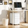 Vinsetto 3-Drawer Filing Cabinet with Lock, Mobile Steel File Cabinet for A4, Legal and Letter Size, Under Desk Drawers with Pre-Assembled Body for Home Office, 30 x 43.5 x 60 cm, White