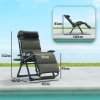 Outsunny Zero Gravity Chairs Set of 2, Folding Reclining Garden Chair, Outdoor Sun Lounger with Cushion, Garden Recliner Chairs with Headrest and Cup Phone Holder Tray for Beach, Grey