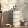 HOMCOM Kids Storage Units with 4 Drawers 4 Tier Chest Vertical Dresser Tower Toy Organiser for Nursery Playroom Kindergarten Cream