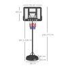 SPORTNOW Height Adjustable Basketball Hoop and Stand, Free Standing Portable Basketball Hoop System with Weighted Base and Wheels, for Kids Junior Adults, 1.7-2.3(m)