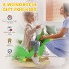 AIYAPLAY Rocking Animal, Dinosaur Themed Rocking Ride on with Animal Sounds, Safety Belt, Wooden Base, Pedal, for Toddlers 18-36 Months, Green