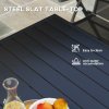 Outsunny Garden Dining Table for 4 Person, Square Outdoor Table with Easy Clean Slat Top, Rust Resistant Steel Frame, for Terrace, Balcony, 80 x 80 x 74 cm, Black