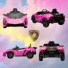 AIYAPLAY 12V Lamborghini Autentica Licensed Kids Electric Car with Butterfly Doors, Ride on Car with Remote Control, 4 Suspension Wheels, Soft Start, LED Lights, Music, Horn, Pink