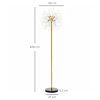HOMCOM Floor Lamp, Crystal Fireworks Standing Lamp, Metal Golden Pole Tree Lighting with Foot Switch, 8 Lights, G9 Bulb Base, for Living Room, Bedroom