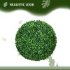 HOMCOM Set of 2 Artificial Topiary Balls, 40cm Faux Boxwood Balls, Hanging Decoration for Home, Indoor, Outdoor, Green