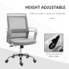 Vinsetto Office Chair, Ergonomic Desk Chair, Mesh Computer Chair with Back Support, Adjustable Height and Swivel Rolling Wheels, Grey