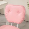 Vinsetto Cute Armless Office Chair, Small PU Leather Computer Desk Chair with Adjustable Height, Swivel Wheels, Mid Back, Pink