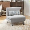 HOMCOM Single Sofa Bed, 1 Person Sleeper Foldable Lounge with Pillow