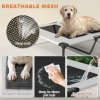 PawHut Elevated Dog Bed with Removable Canopy, Portable Cooling Raised Pet Cot with Breathable Mesh, Storage Bag, for Indoor Outdoor Use, for Medium Large Dogs, 92 x 75 x 89 cm, Light Grey