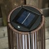 Outsunny Garden Rattan Lamp, 61 cm Tall Solar Rattan Floor Lamp, Solar Garden Light with Auto On/Off LED Light, IP44 Waterproof for Outdoor, Porch, Pathway, Terrace, Brown