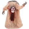 HOMCOM 100 cm Animated Halloween Broken-Back Ghost, Halloween Animatronics Swaying Female Ghoul with Creepy Screams, Glowing Eyes, Sound/Touch Activated, for Indoor, Covered Outdoor