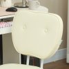 Vinsetto Cute Armless Office Chair, Small PU Leather Computer Desk Chair with Adjustable Height, Swivel Wheels, Mid Back, Cream White
