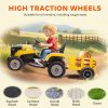 AIYAPLAY Ride on Tractor with Trailer, 12V Electric Vehicle with Remote Control, Ride on Car for Kids with Music, Shifter, Start-Up Sound for Ages 3-8 Years, Yellow