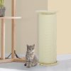 PawHut 85cm Tall Cat Scratching Post w/ Sisal Rope, Covered in Soft Plush, Anti-Tip for Indoor Corners, Cabinet Corners, Sofa Corners - Beige