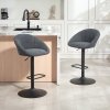 HOMCOM Bar Stools Set of 2, Swivel Barstools, Height Adjustable Breakfast Bar Chairs with Backrest and Footrest for Kitchen Island Counter, Dining Room, Dark Grey